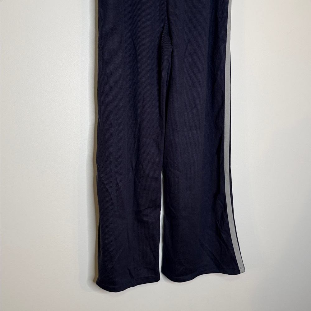 NWOT Halara ribbed high waisted wide leg lounge pants size large navy - Picture 7 of 11